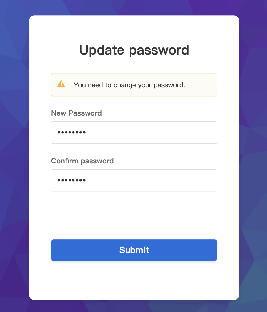 Update password